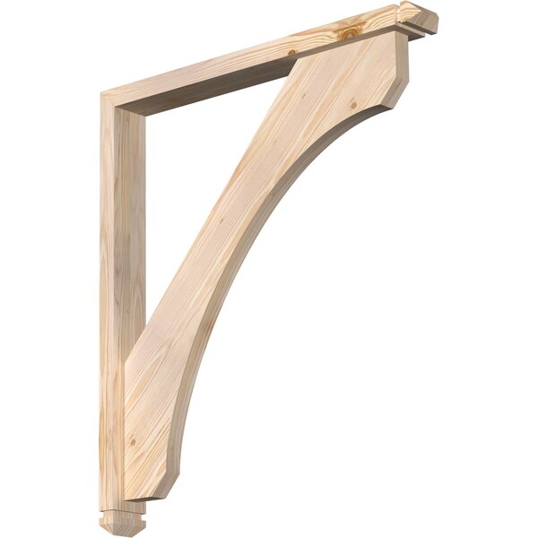 Ekena Millwork Legacy Arts and Crafts Smooth Bracket w/ Offset Brace, Douglas Fir, 3 1/2"W x 30"D x 34"H BKT0402X30X34LEC03SDF - main